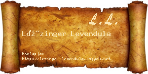 Lézinger Levendula névjegykártya